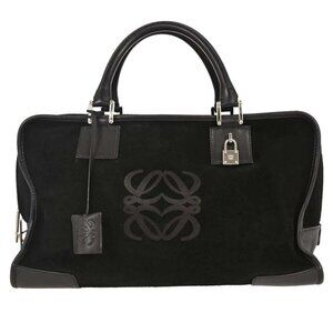 Loewe Black Suede Amazona 36 Handbag 010410 117231